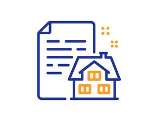 Lease contract line icon. Rent house sign. Property agreement symbol. Colorful thin line outline concept. Linear style lease contract icon. Editable stroke. Vector