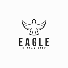 modern eagle logo design vector inspiration. premium eagle logo vector design template with simple, line art and elegant styles isolated on white background