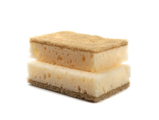 Natural Sponge Isolated, Eco Brown Sponges, Eco Friendly Hygiene Accessory, Scotch Brite Dishwasher