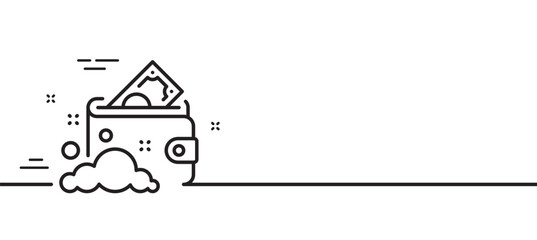 Launder money line icon. Cash corruption sign. Tax avoidance symbol. Minimal line illustration background. Launder money line icon pattern banner. White web template concept. Vector