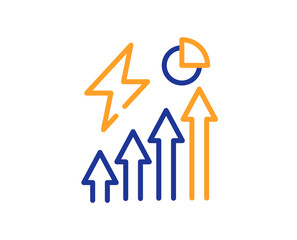 Electricity consumption line icon. Electric power price inflation sign. Energy crisis symbol. Colorful thin line outline concept. Linear style electricity consumption icon. Editable stroke. Vector