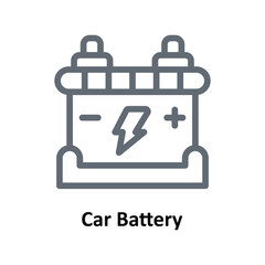 Car Battery Vector Outline Icons. Simple stock illustration stock