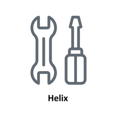 Helix Vector Outline Icons. Simple stock illustration stock