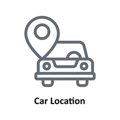 Car Location Vector Outline Icons. Simple stock illustration stock