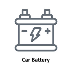 Car Battery Vector Outline Icons. Simple stock illustration stock