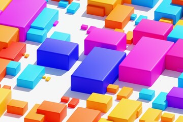 Obraz premium abstract colorful cubes 3d render