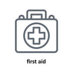 first aid Vector Outline Icons. Simple stock illustration stock