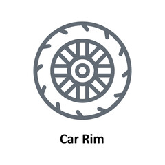 Car Rim Vector Outline Icons. Simple stock illustration stock