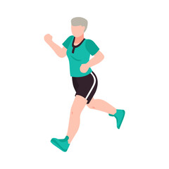 Senior Woman Running Composition