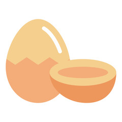 boiled egg flat icon style