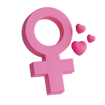 3d female symbol icon