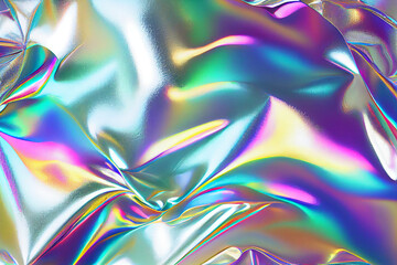 Obraz na płótnie Canvas Iridescent foil texture background. generative ai.