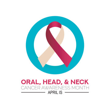 Vector Illustration On The Theme Of Oral, Head And Neck Cancer Awareness Month Observed Each Year In April