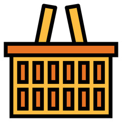 shopping basket filled outline icon style