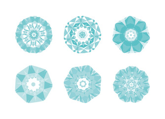 set of  snowflakes vector illustration