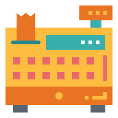 cash register flat icon style