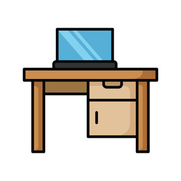 desk icon vector design template in white background