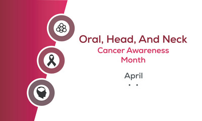 Fototapeta na wymiar Vector illustration on the theme of Oral, head and neck cancer awareness Month observed each year in April