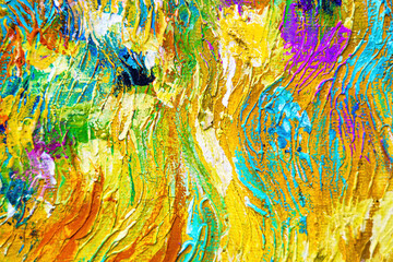 Colorful abstract oil painting art background. Texture of canvas and oil.