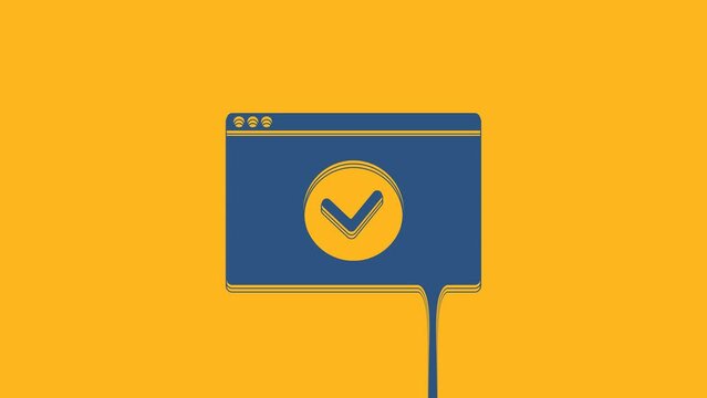 Blue Secure your site with HTTPS, SSL icon isolated on orange background. Internet communication protocol. 4K Video motion graphic animation