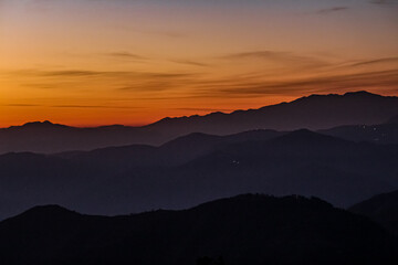 sunset over the mountains