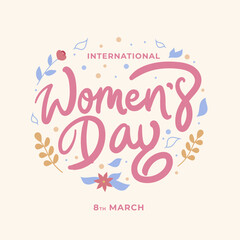 Lettering international women's day background