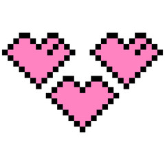 Aesthetic 8 BIt Heart Love Logo Symbol
