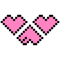 Aesthetic 8 BIt Heart Love Logo Symbol
