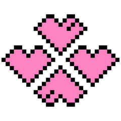 Aesthetic 8 BIt Heart Love Logo Symbol
