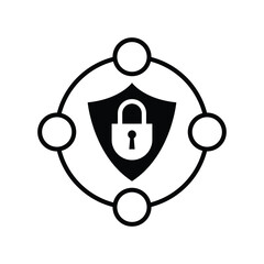 Network protection icon design. Cyber security icon. Data protection symbol. Secured network icon collection. Vector illustration.