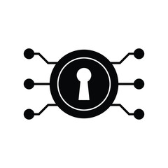 Network protection icon design. Cyber security icon. Data protection symbol. Secured network icon collection. Vector illustration.