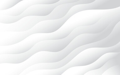 Sea water waves, white stripes, flowing lines with light gray background vector