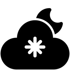 night snow black solid icon