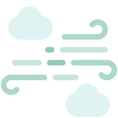 windy cloudy flat icon