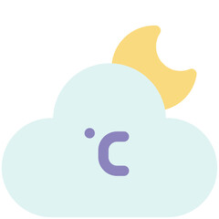 night temperature flat icon