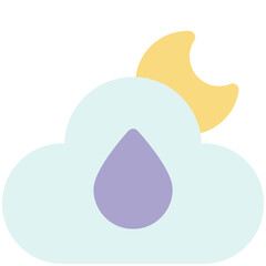 night rain flat icon