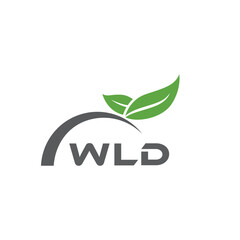 WLD letter nature logo design on white background. WLD creative initials letter leaf logo concept. WLD letter design.
