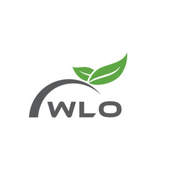 WLO letter nature logo design on white background. WLO creative initials letter leaf logo concept. WLO letter design.