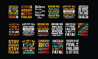 Naklejka premium Motivational t-shirt design bundles new and modern design.