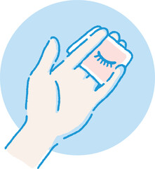 Illustration of hands about skin care and beauty.