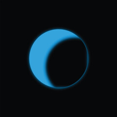 Blue moon on a black background. Vector illustration. Eps 10.