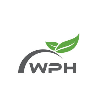 WPH letter nature logo design on white background. WPH creative initials letter leaf logo concept. WPH letter design.