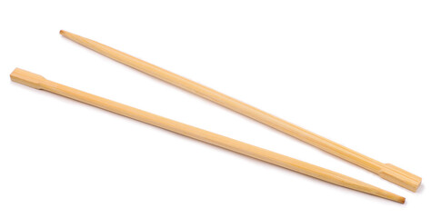 Wooden chopsticks, white background