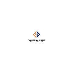 initial letter square logo for finance or other company