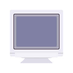 CRT Monitor Flat Illustration. Clean Icon Design Element on Isolated White Background