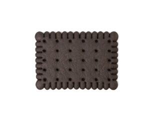 Chocolate Biscuit Isolated, Black Quadratic Cookie, Dark Soft Biscuits, Square Butter Cookies, Cocoa Crackers