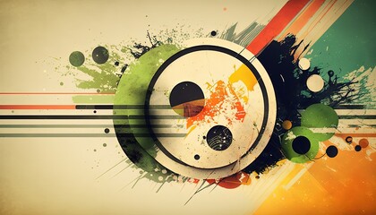 sporty energetic style abstract color splash with geometric shape artistic background wallpaper, generative Ai
