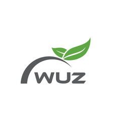WUZ letter nature logo design on white background. WUZ creative initials letter leaf logo concept. WUZ letter design.
