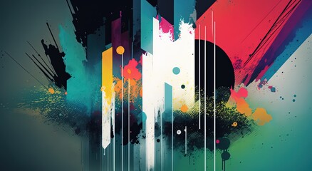 abstract background illustration ,music industry theme, Generative Ai