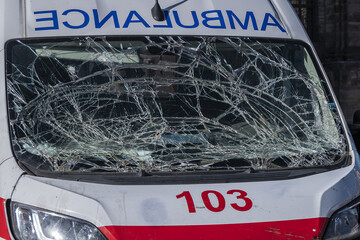 “Tour De Ambulance” - an exhibition that takes place on Dam Square in Amsterdam February 27,...